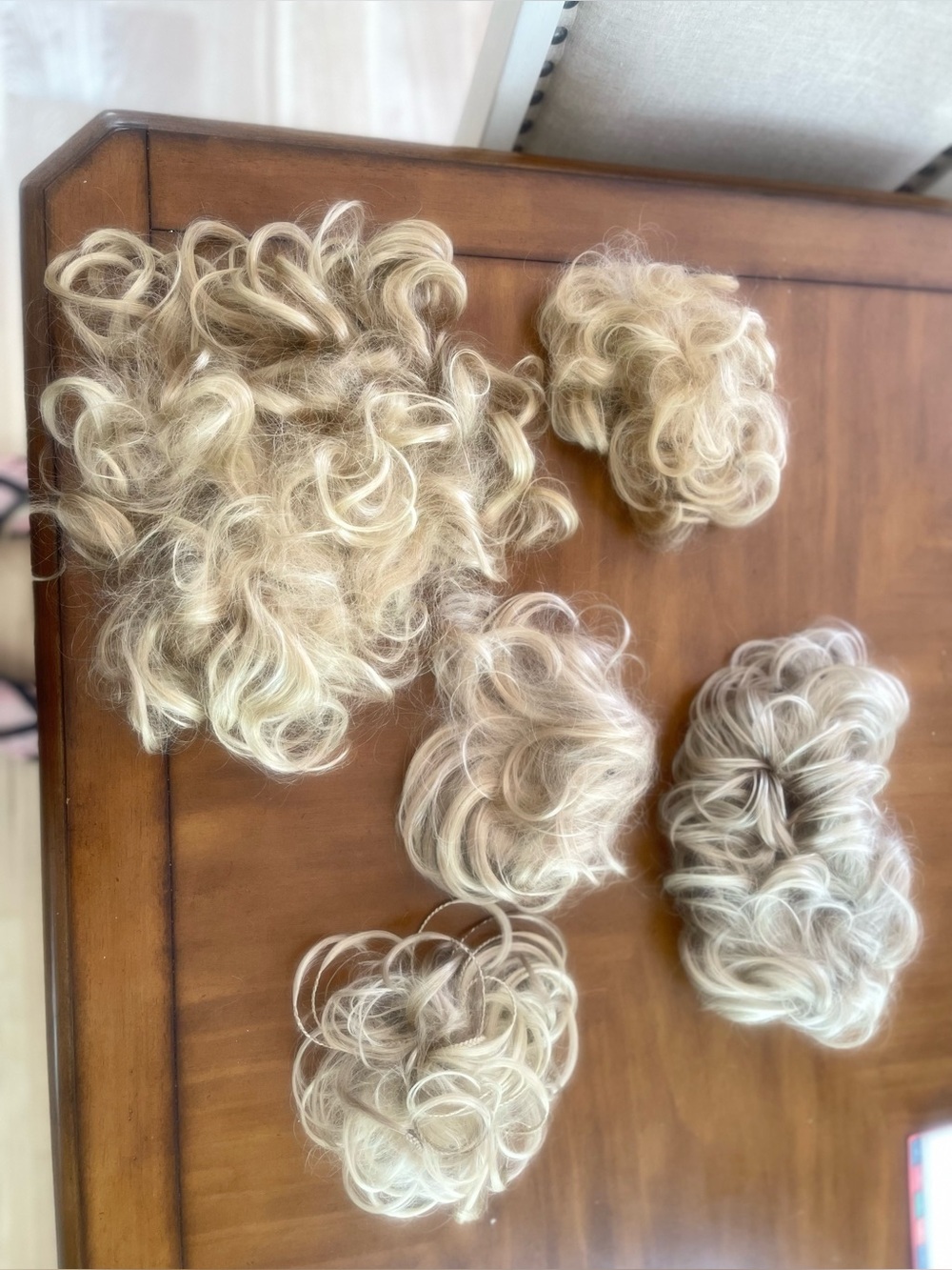 Blonde Curly Hair Extensions - Natural-Look /pony/clip Updo Pieces